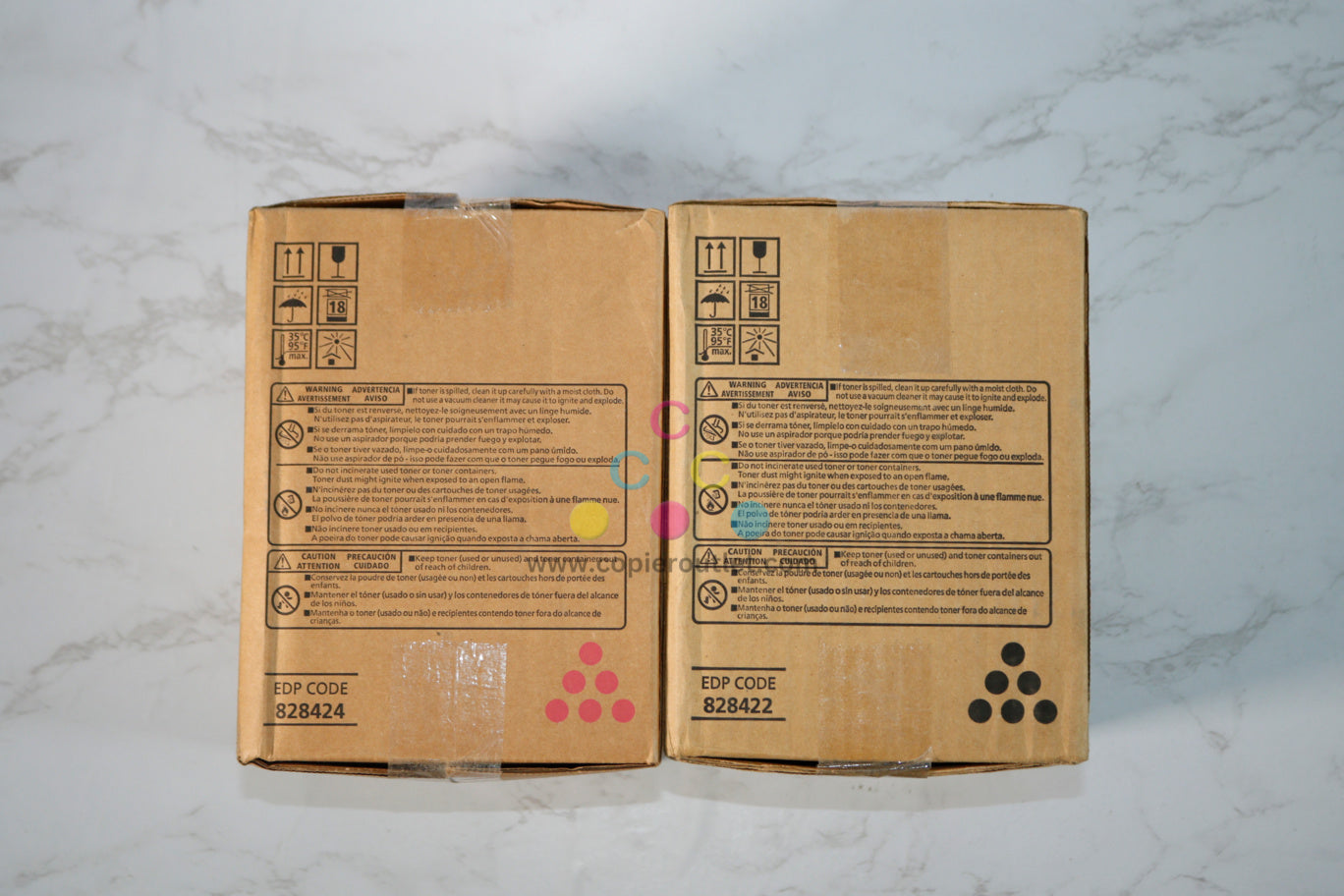 2 New OEM Ricoh Pro C5200S, C5210S, MK Print Cartridges 828422, 828424