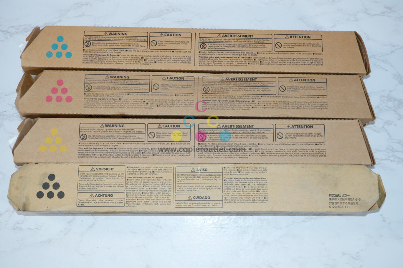 New OEM Ricoh MPC5502,C5502A,C4502,4502A CMYK Toner Set 841752,53,54,842477