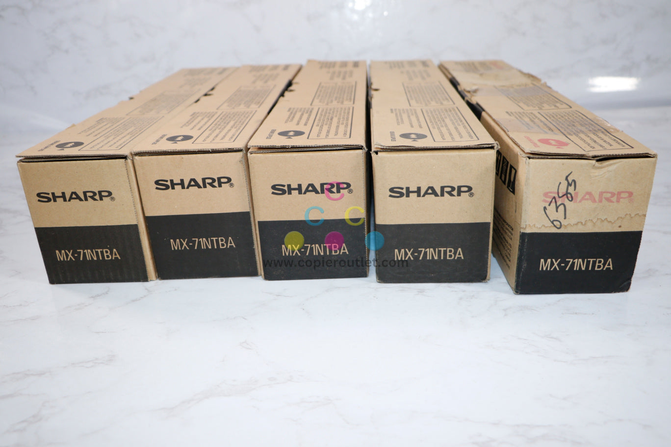 5 New Genuine Sharp MX-5500N, MX-6201N, MX-7001N MX-71NTBA Black Toners