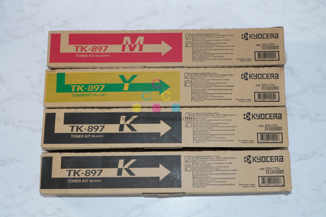 OEM Kyocera FS-C8520MFP,FS-C8525MFP,TASKalfa205c,255c TK-897 MYKK Toner Set