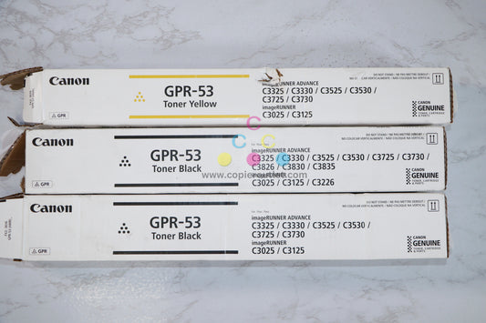 Open OEM Canon iRUNNER C3325, C3330, C3525, C3530, C3725 GPR-53 YKK Toner Set