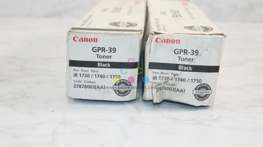 2 New OEM Canon imageRUNNER 1730,1740iF,1750 Black Toners GPR-39K  2787B003