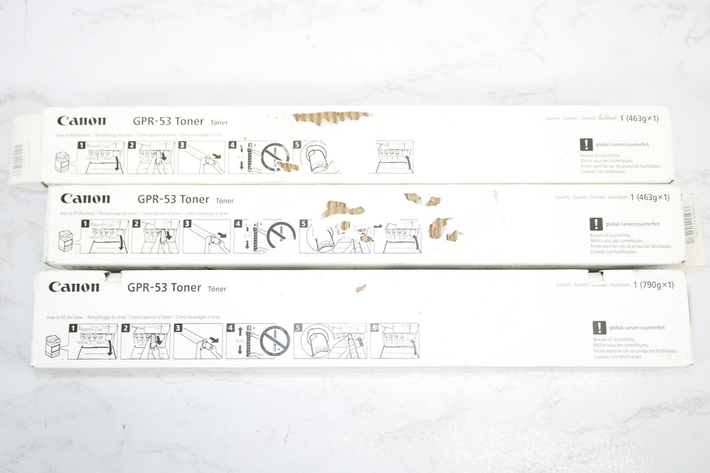 3 Cosmetic OEM Canon iRA C3325,C3330,C3525,C3530 GPR-53 MYK Toner Cartridges