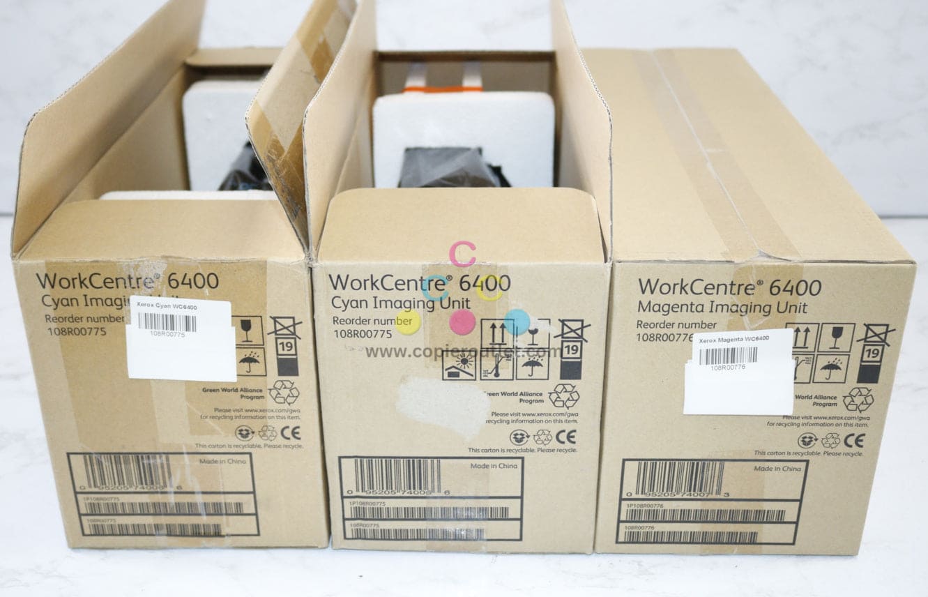 3 OEM Xerox WorkCentre 6400 CCM Imaging Unit 108R00775, 108R00776 (Open Cyan)