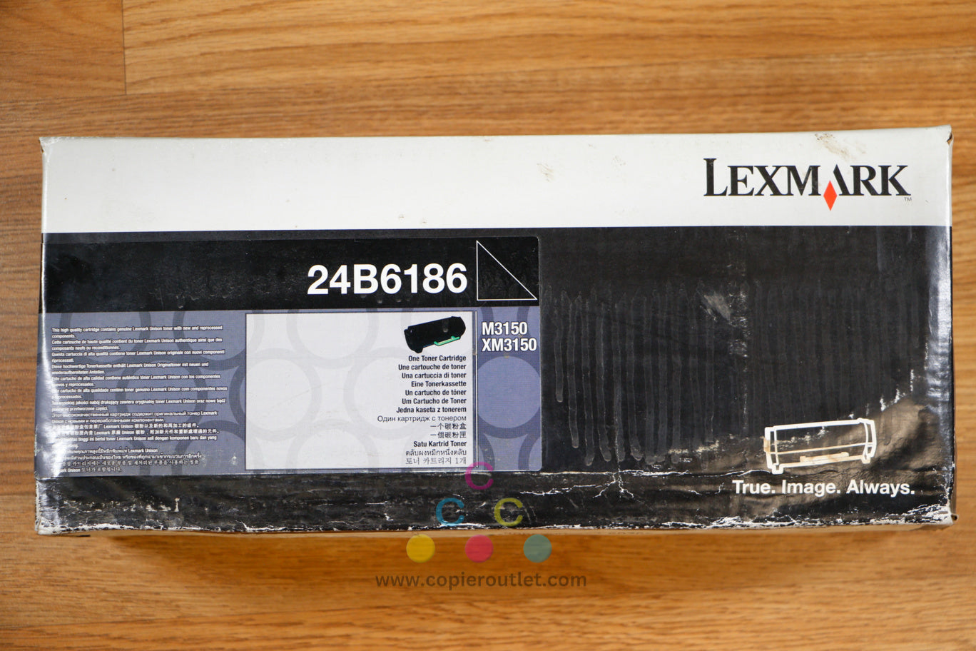 Water Stained Lexmark 24B6186 Black Toner Cartridge Lexmark M3150 XM3150 SameDay