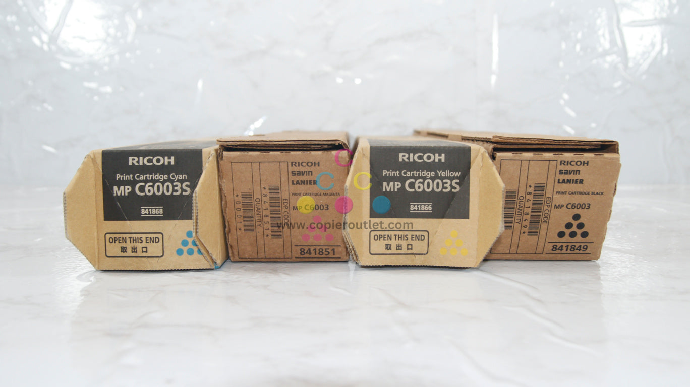 4 New OEM Ricoh MPC6003,C6003S,C4503,C5503,C6004 CMYK Toners 841849,51,66,68