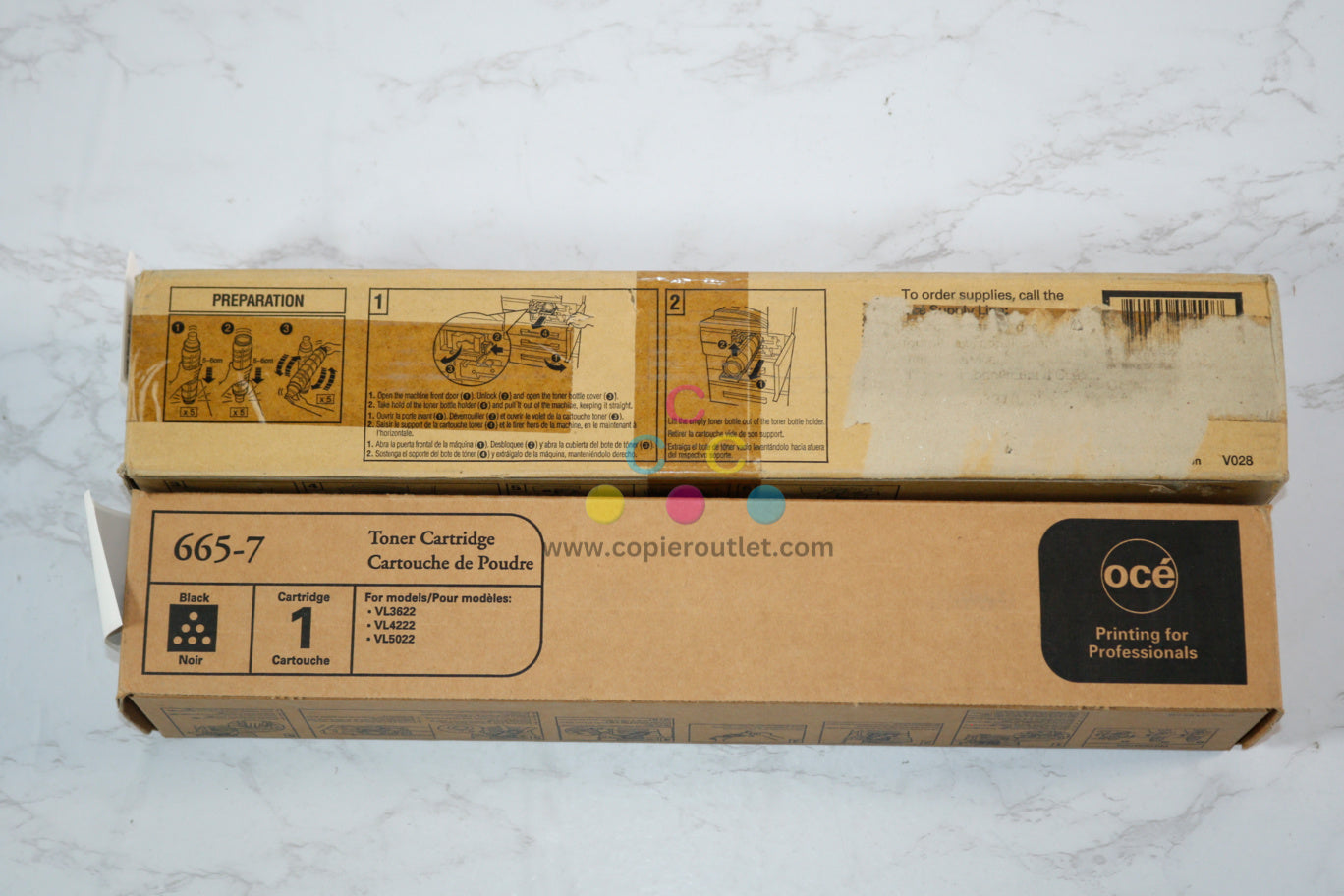 2 Open Box OEM Oce VarioLink 3622, 4222, 5022 Black Toner Cartridges 665-7 / 6657