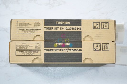 2 New OEM Toshiba TF-631, 671,  TK10 / TK-10 Black Toner Kit (22569346)