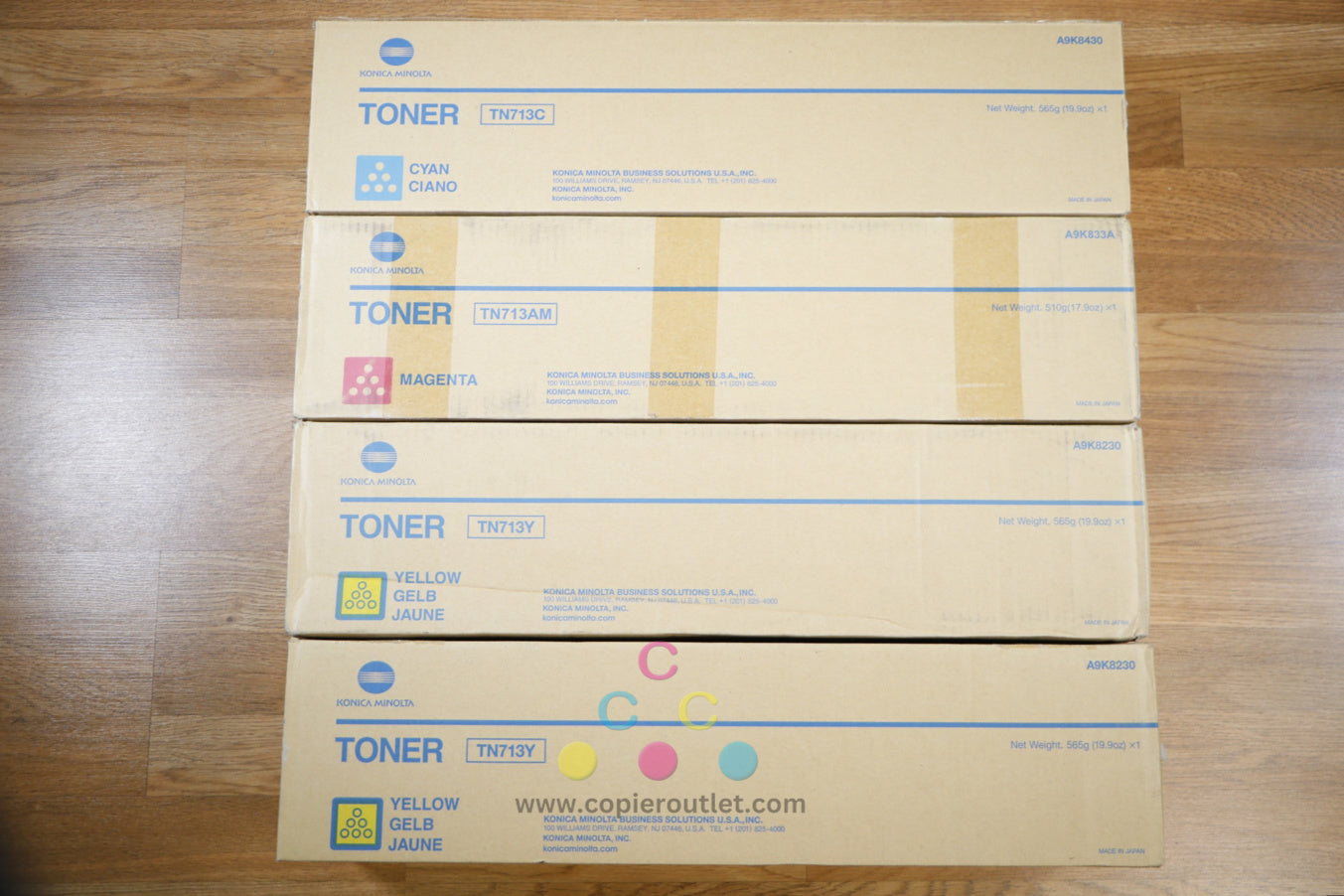 Open Genuine Konica Minolta TN713 CMYY Toner Cartridge Bizhub C659 C759 Same Day