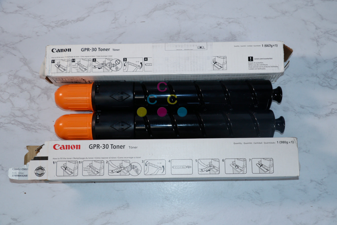 4 Open/No Box OEM Canon iRADVANCE C5045,C5051,C5250,C5255 GPR-30 CMYK Toners