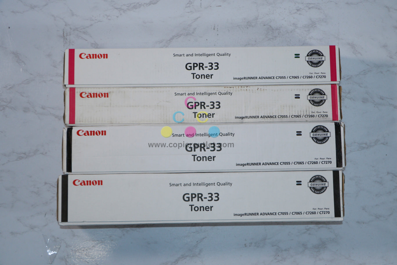 4 Cosmetic OEM Canon imageRUNNER C7055,C7065,C7260,C7270 MMKK GPR-33 Toners