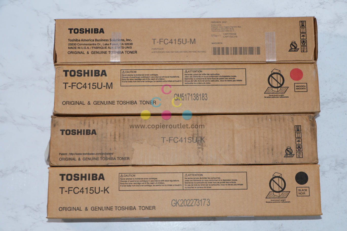 4 Cosmetic OEM Toshiba eStudio 2515AC,3015AC,3515AC,4515AC MMKK Toners T-FC415U