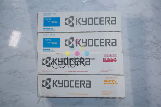 4 New OEM Kyocera TASKalfa7052ci, 7353ci, 8052ci, 8353ci TK-8737 CCMY Toners