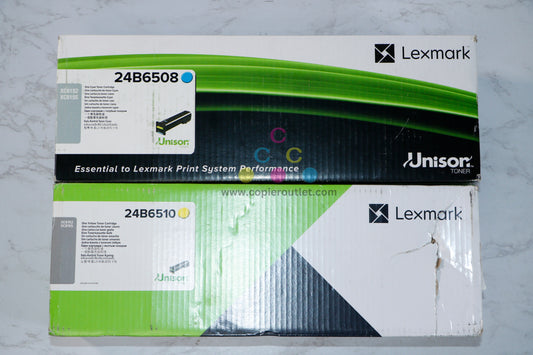 Lexmark XC6152, XC8155 24B6508(open), 24B6510 Cyan and Yellow Toner Cartridges