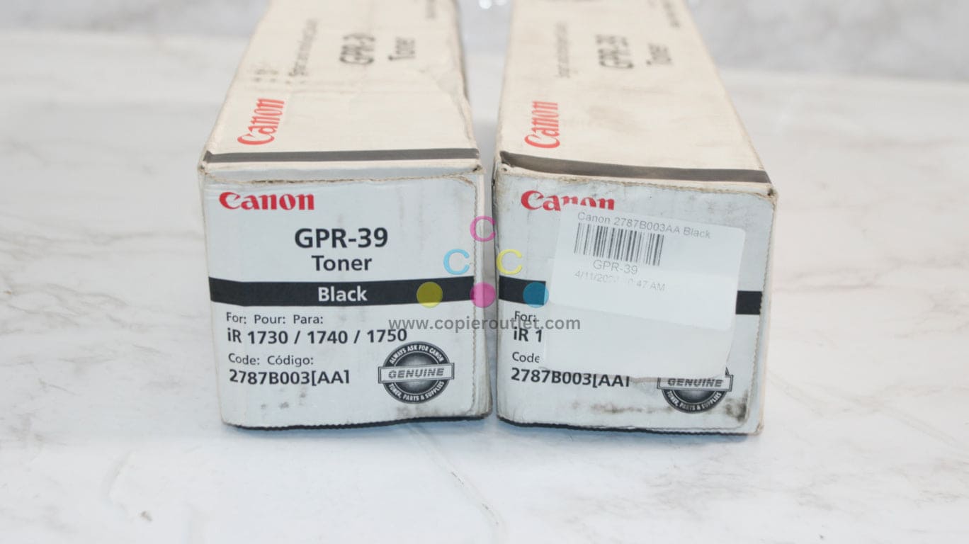 2 New OEM Canon imageRUNNER 1730,1740iF,1750 Black Toners GPR-39K  2787B003