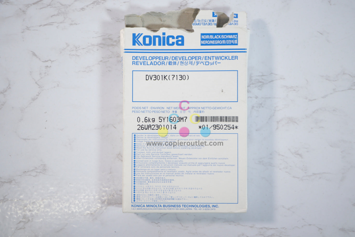 Open New OEM Konica Minolta 7022,7130,7135,7322 Black Developer DV301K(DV-301K, 950254)