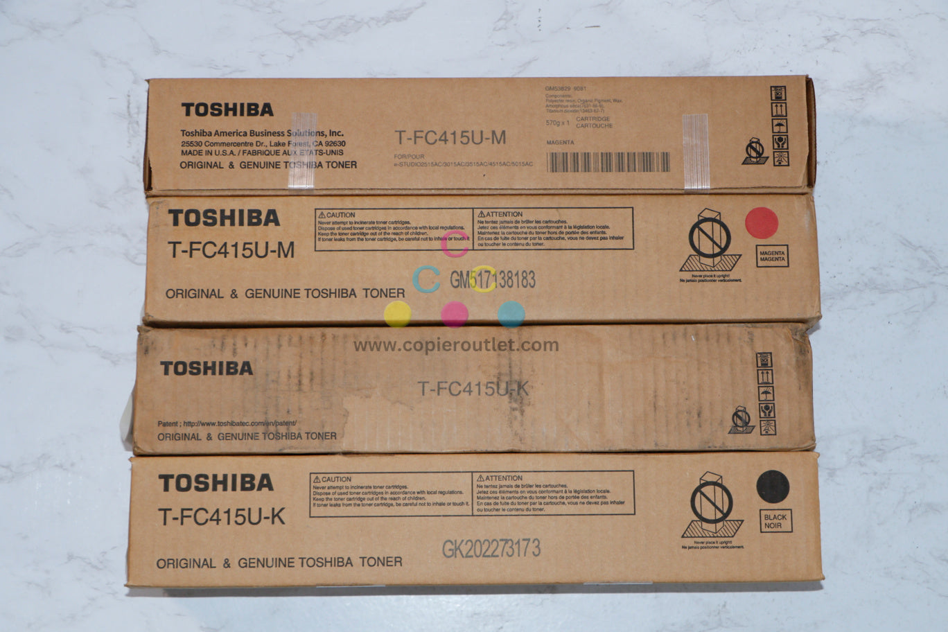 4 Cosmetic OEM Toshiba eStudio 2515AC,3015AC,3515AC,4515AC MMKK Toners T-FC415U