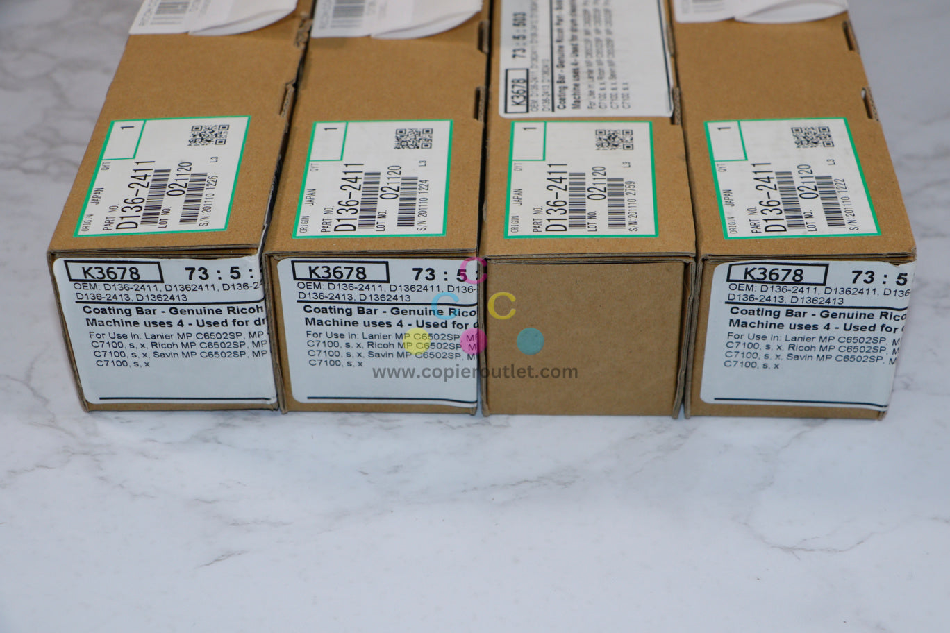 4 OEM Ricoh C6502SP, C8002SP, C5100s, C5110s Coating Bars D136-2411 (D1362411)