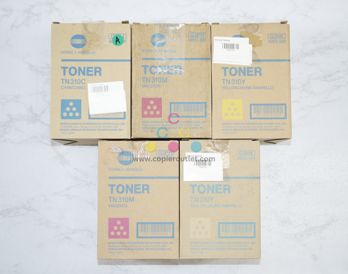 5 Open OEM Konica Minolta C350,C351,C450,CF2203 CMMYY TN310 Toners