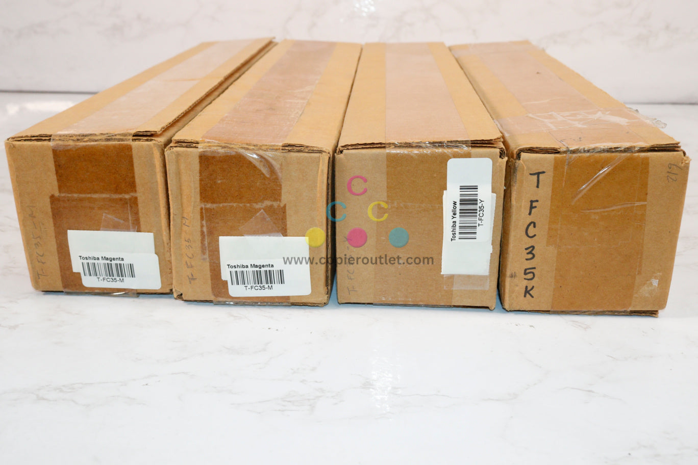 4 New OEM Toshiba e-STUDIO 2500C,3500C,3510C MMYK Toner Cartridges T-FC35