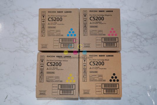 4 OEM Ricoh C5200,C5210 CMYK Pro Print Cartridges 828422, 828423, 828424, 828425