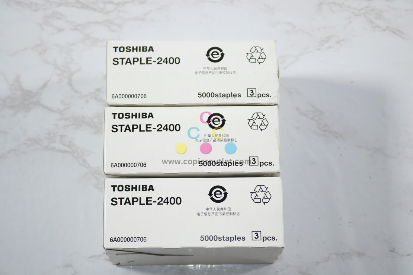 3 OEM Toshiba 3025AC, MJ1011, MJ1032 Staple-2400 Cartridge 6A000000706