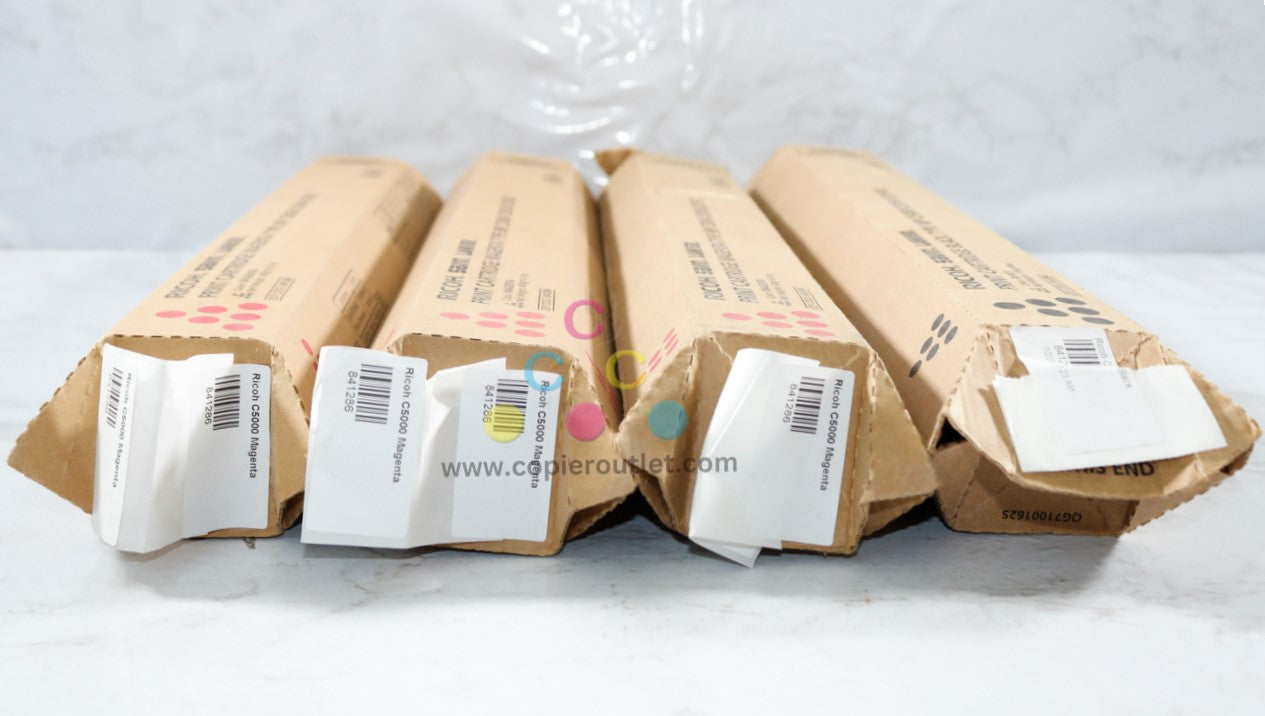 4 New OEM Ricoh C5000, C5050, LD550C MMMK Toners 841284, 841286 Same Day Ship