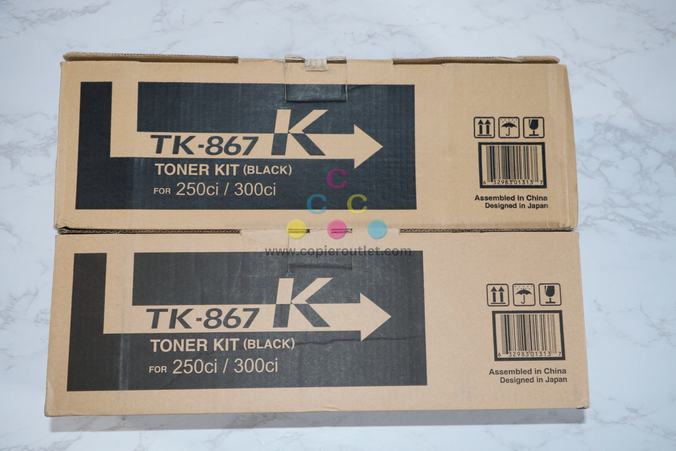 2 New OEM Kyocera TASKalfa 250ci, 300ci Black Toner Kits TK-867K Same Day Ship