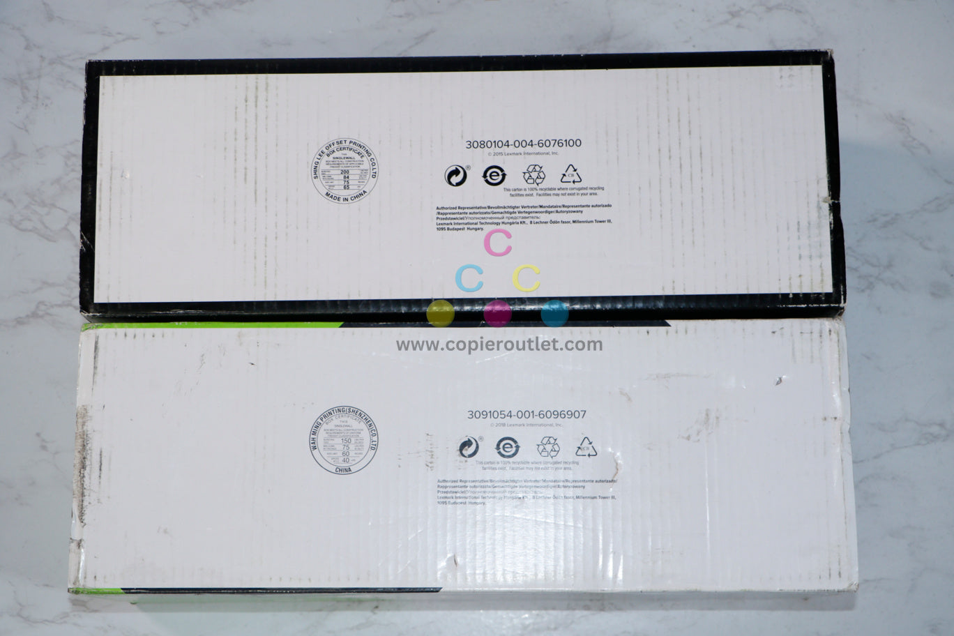 Lexmark XC6152, XC8155 24B6508(open), 24B6510 Cyan and Yellow Toner Cartridges