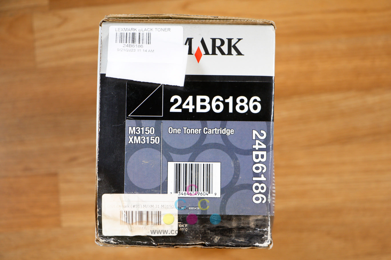 Water Stained Lexmark 24B6186 Black Toner Cartridge Lexmark M3150 XM3150 SameDay