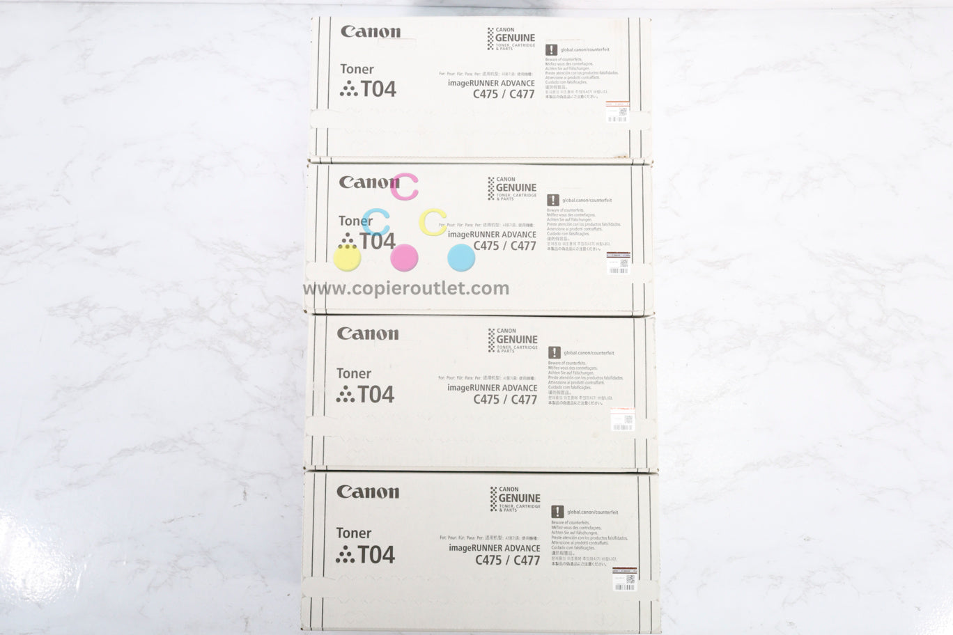 Lot Of 4 OEM Canon imageRunner C475,C477,C478,C568 T04 CMYK Toners