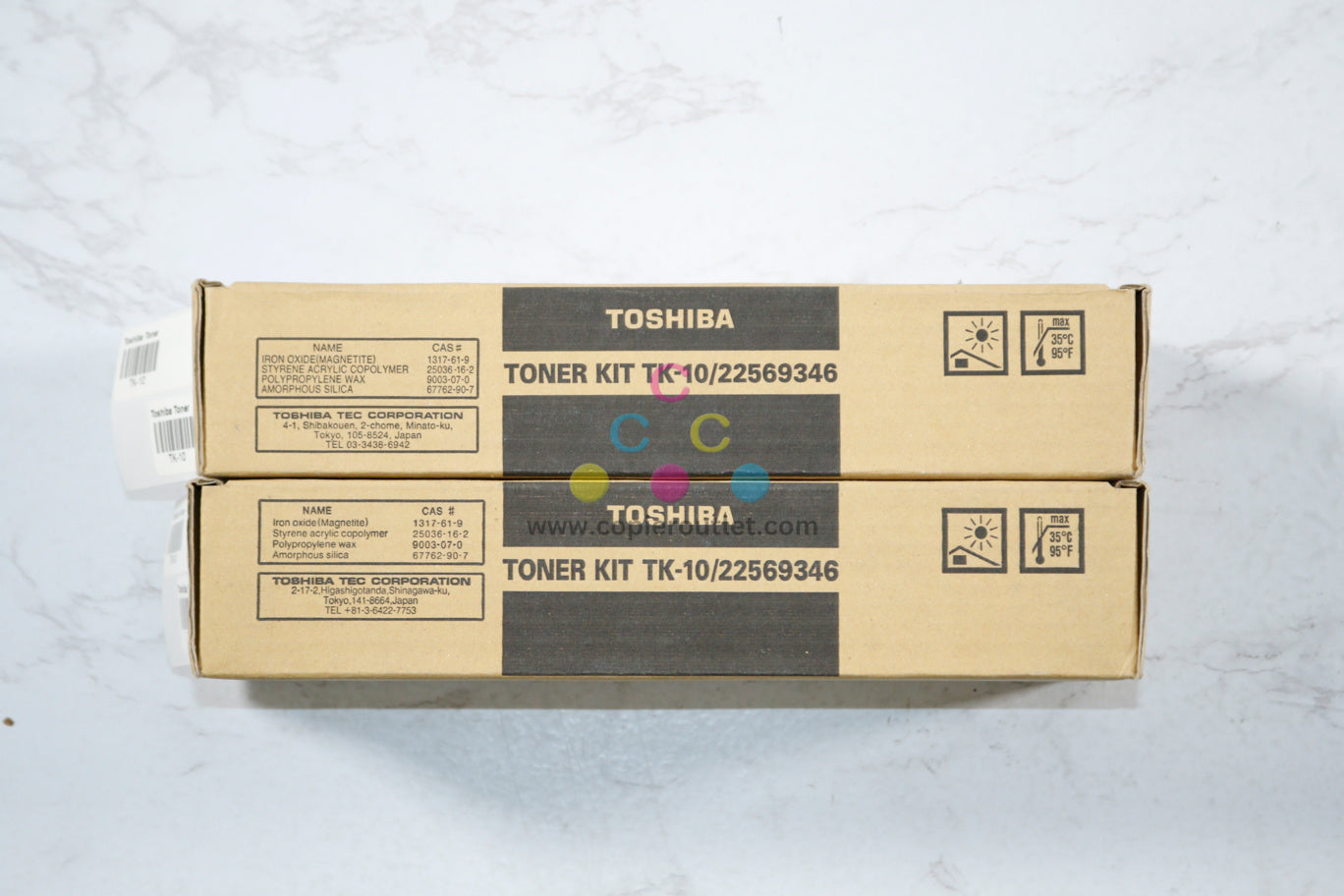 2 New OEM Toshiba TF-631, 671,  TK10 / TK-10 Black Toner Kit (22569346)