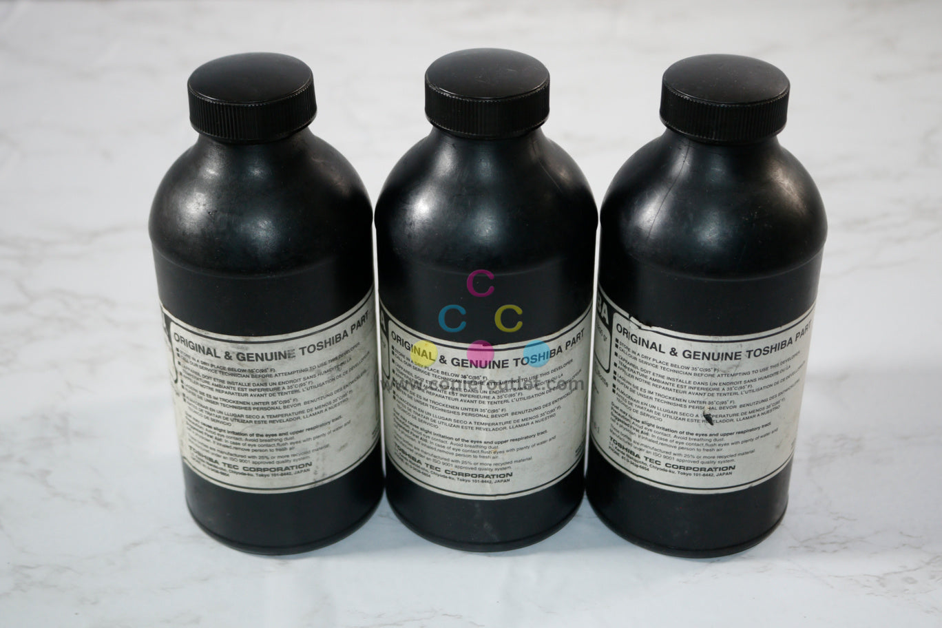 3 OEM Toshiba BD 6550,5540,5560 Black Developer Bottles D-6550, D6550, 4409843640