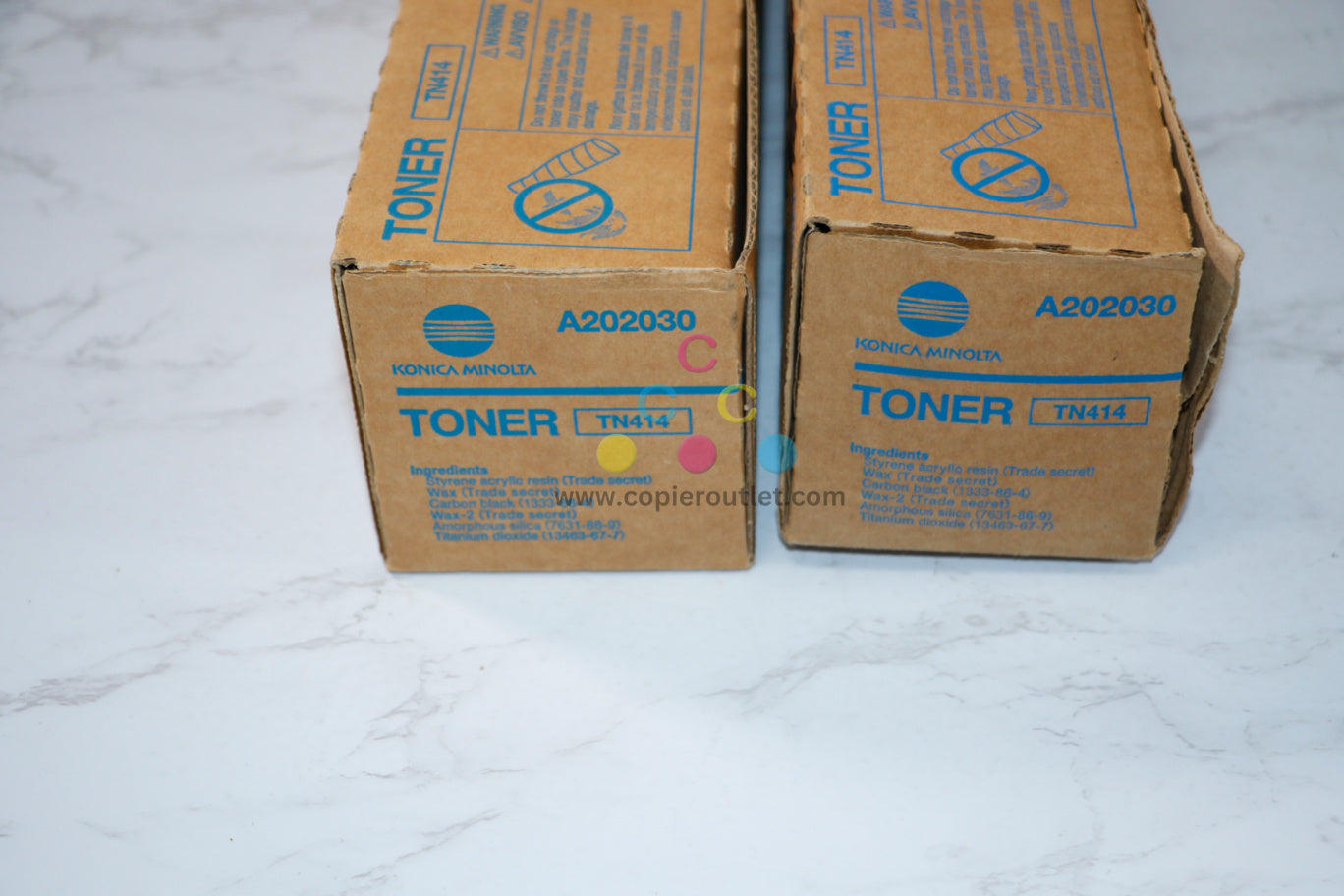 Lot of 2 New OEM Konica Minolta Bizhub 363,423 Black Toners TN414 (A202030)