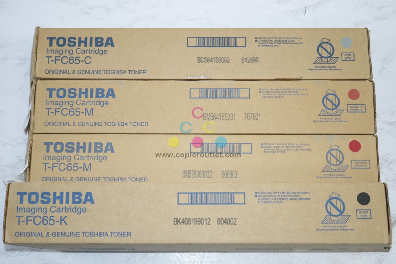 4 OEM Toshiba e-STUDIO 5540C,6540C,6550C T-FC65 CMMK Toners ( No Yellow)