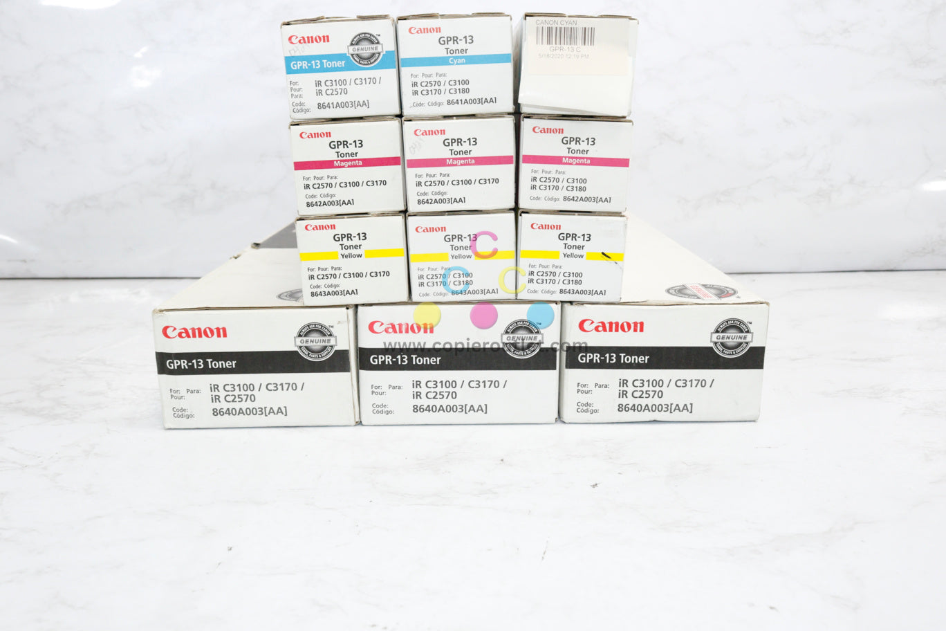 12 New OEM Canon iR C2570,C3100,C3170,C3180 GPR-13 CMYK Toners Same Day Ship!