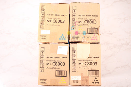 4 Cosmetic OEM Ricoh IM C8003,C6500,C6503,C8000 CMYK Toners 842196,97,98,99