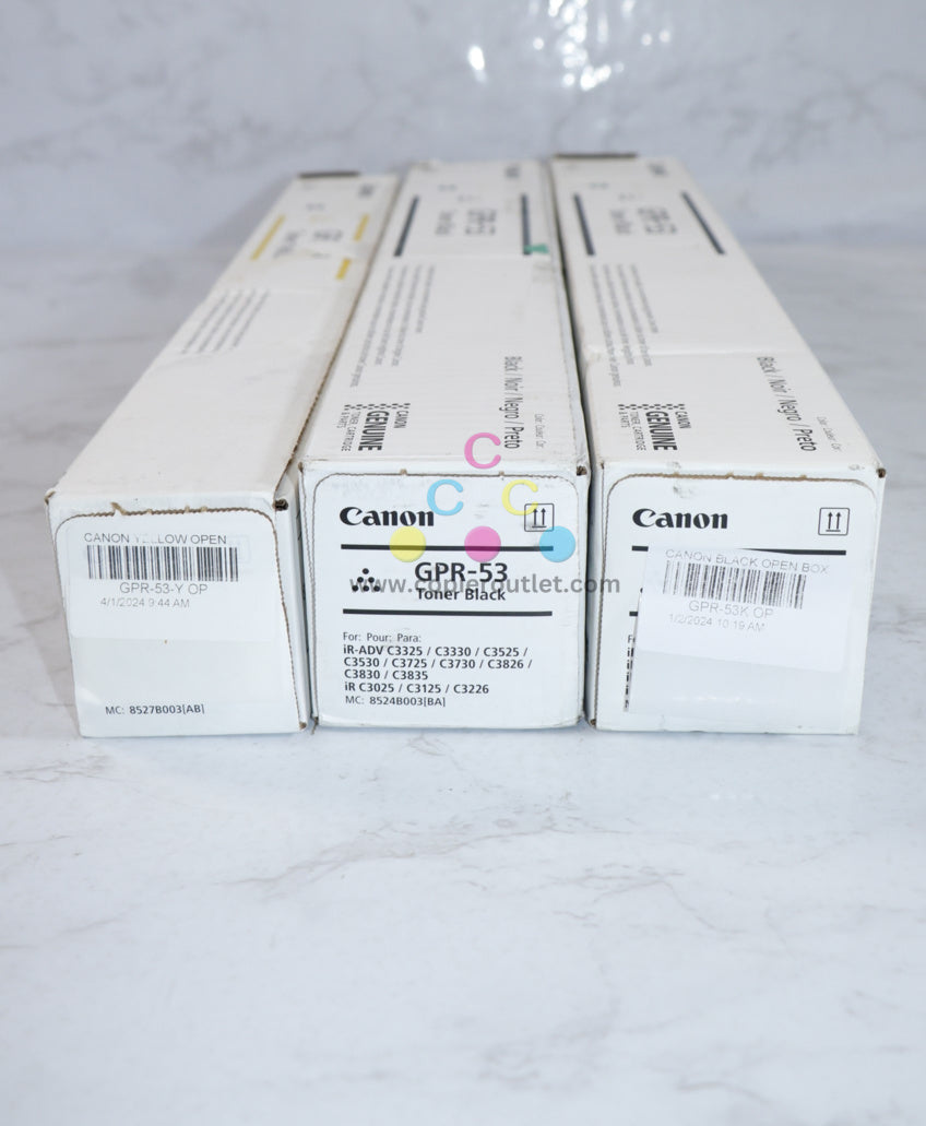 Open OEM Canon iRUNNER C3325, C3330, C3525, C3530, C3725 GPR-53 YKK Toner Set