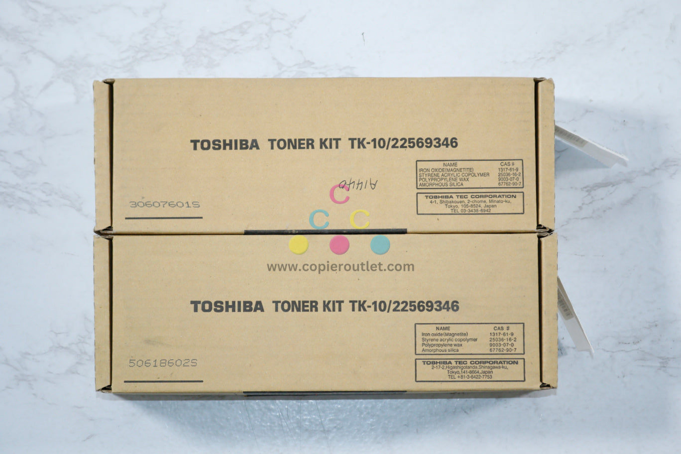 2 New OEM Toshiba TF-631, 671,  TK10 / TK-10 Black Toner Kit (22569346)