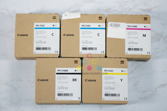 5 New OEM Canon X-2000/TX-3000/TX-4000, PFI-310 CCMYBK Pigment Ink Tanks