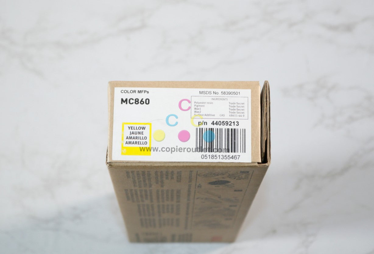 New OEM Okidata MC860, MC860 MFP Yellow Toner Cartridge, 44059213 Same Day Ship!