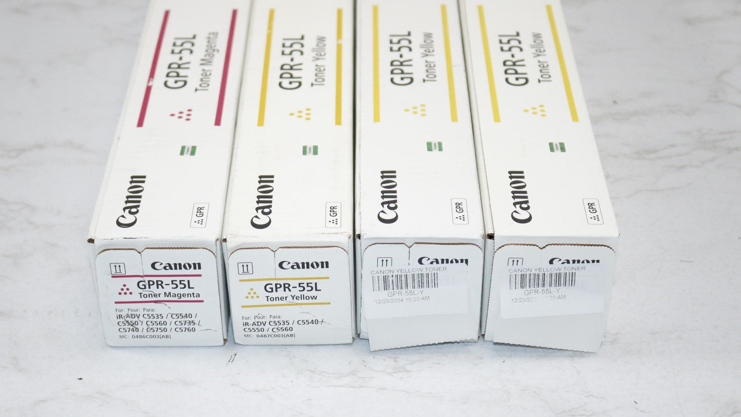 4 New OEM Canon iR-ADV C5535,C5540,C5550 Magenta and Yellow Toners GPR-55L