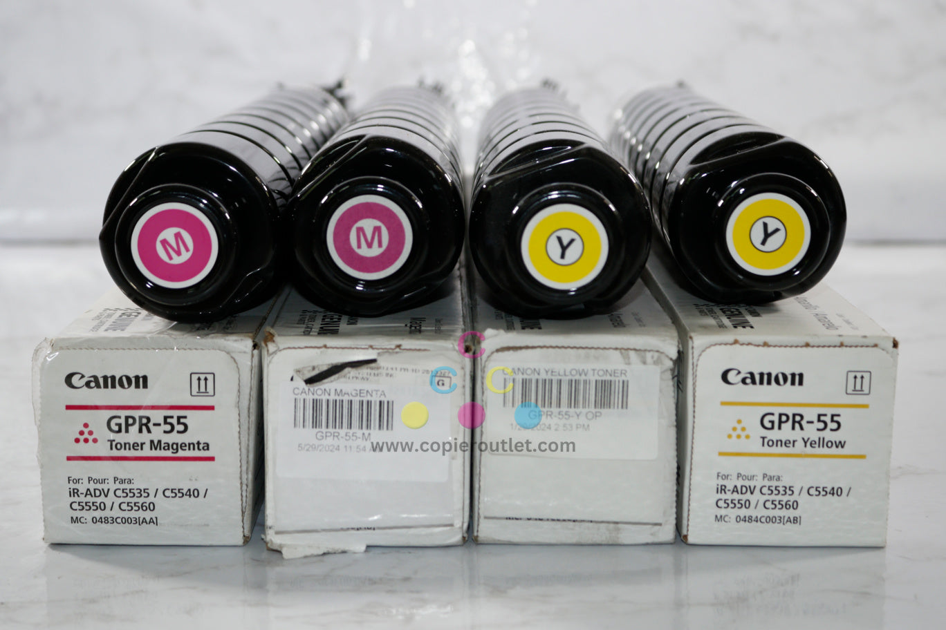 4 Open OEM Canon IR Advance C5535, C5540, C5550,C5560 GPR-55 MMYY Toners