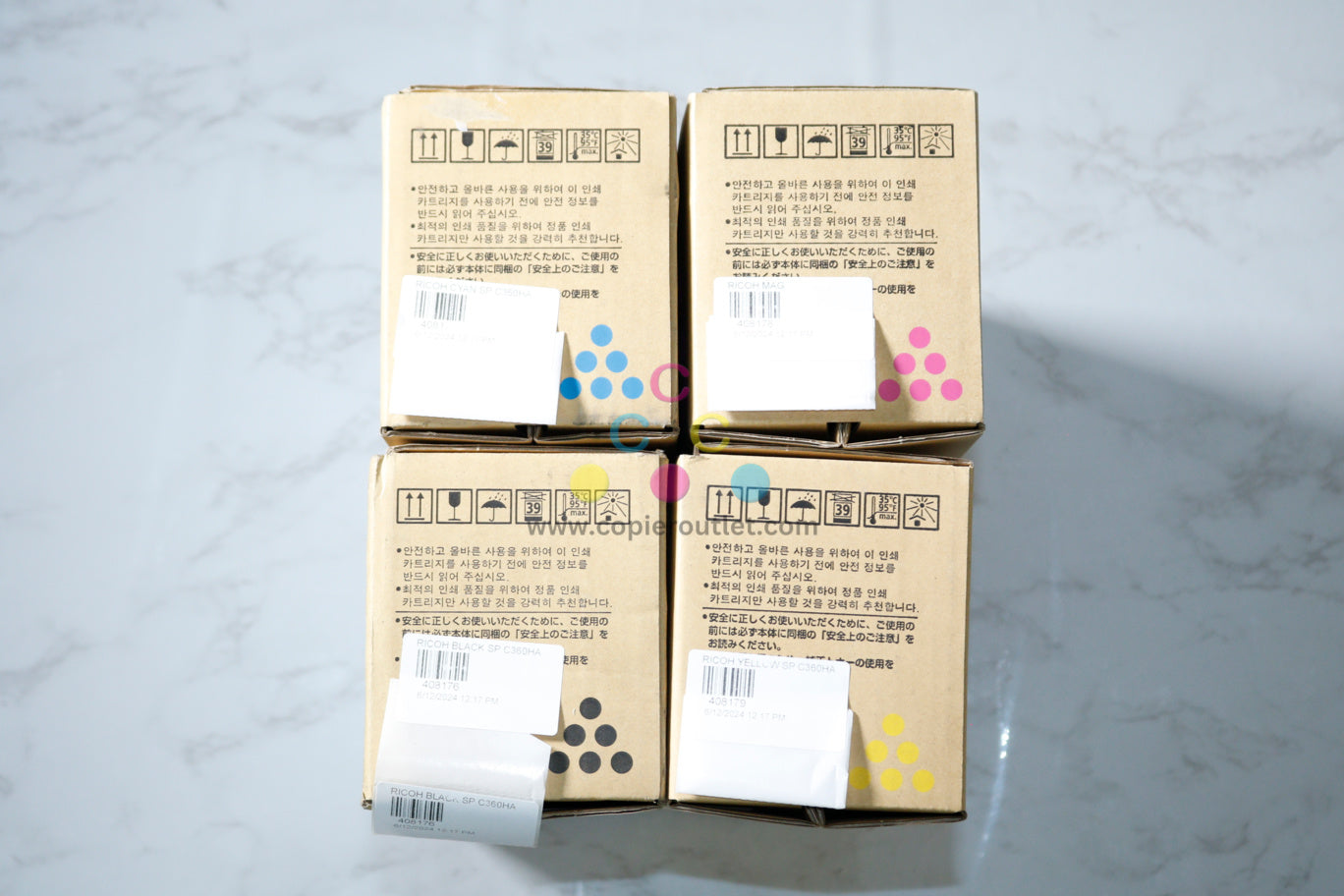 4 OEM Ricoh SP C360HA CMYK High Capacity Toner 408176,408177,408178,408179