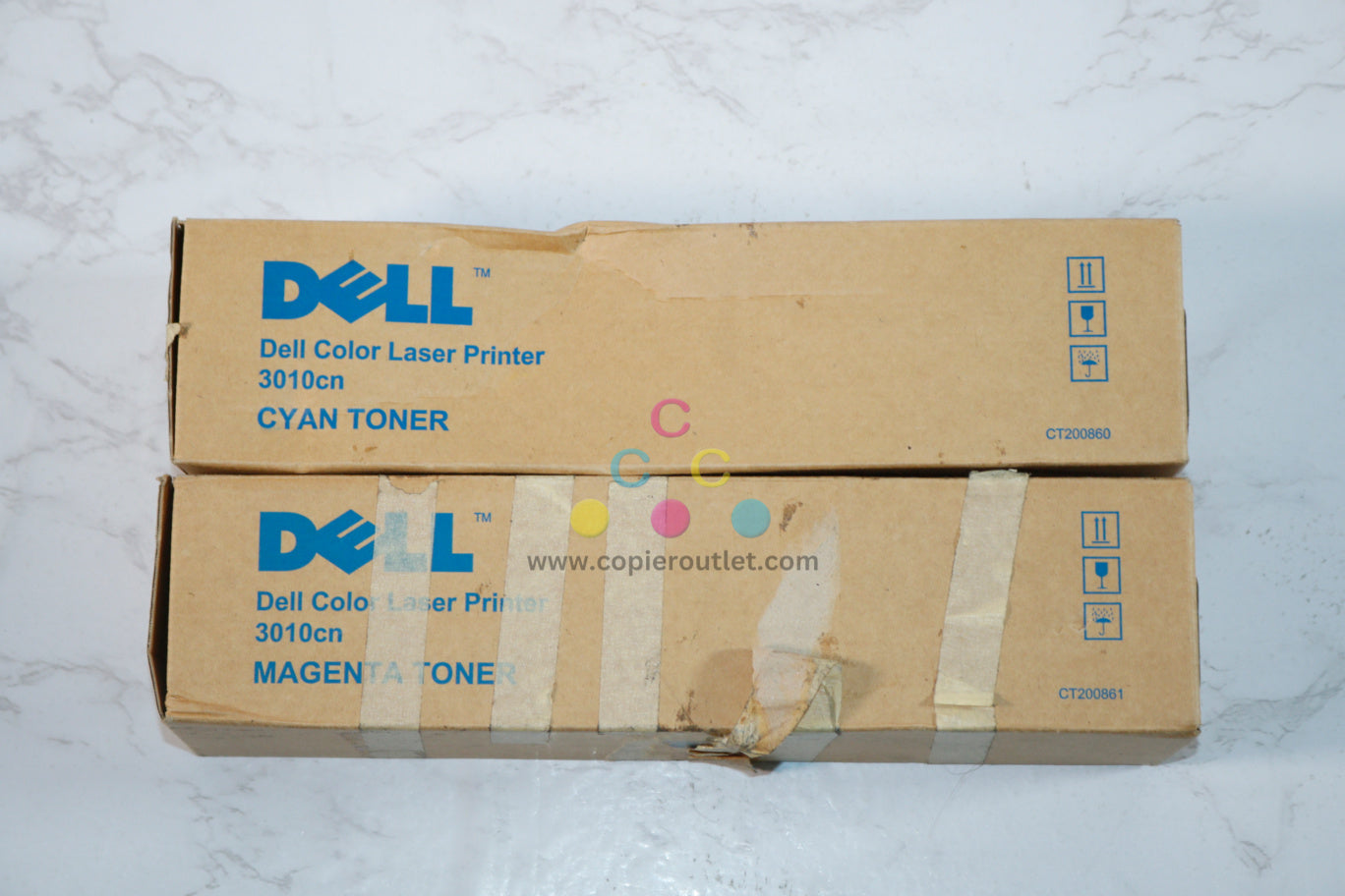 2 Cosmetic OEM Dell LaserPrinter 3010cn CM Toners CT200860,CT200861 (TH204,XH005)