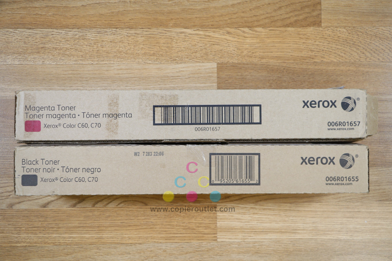 Open Genuine Xerox MK Toner Cartridges 006R01657/006R01655 Color C60/C70/EC70!!!