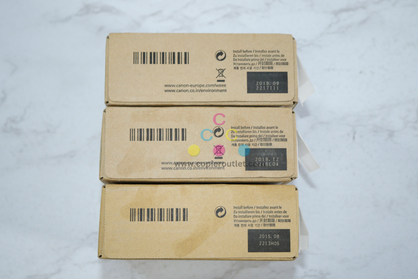 3 New OEM Canon imagePROGRAF IPF 8300, 8400 C,M,BK PF1-306 Ink Cartridges