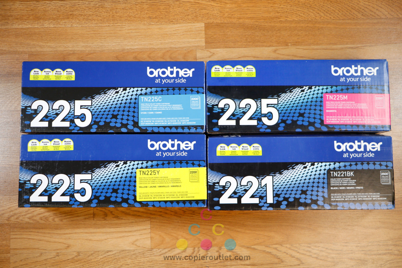 Open K Genuine Brother CMYK Toner Set HL-3140CW HL-3170CDW HL-3180CDW MFC9340CDW