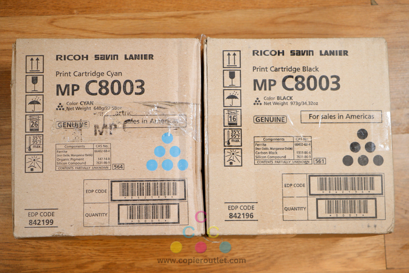 Genuine Ricoh MP C8003 Cyan Black Toner Cartridges IM C6500 C8000 MP C6503 C8003