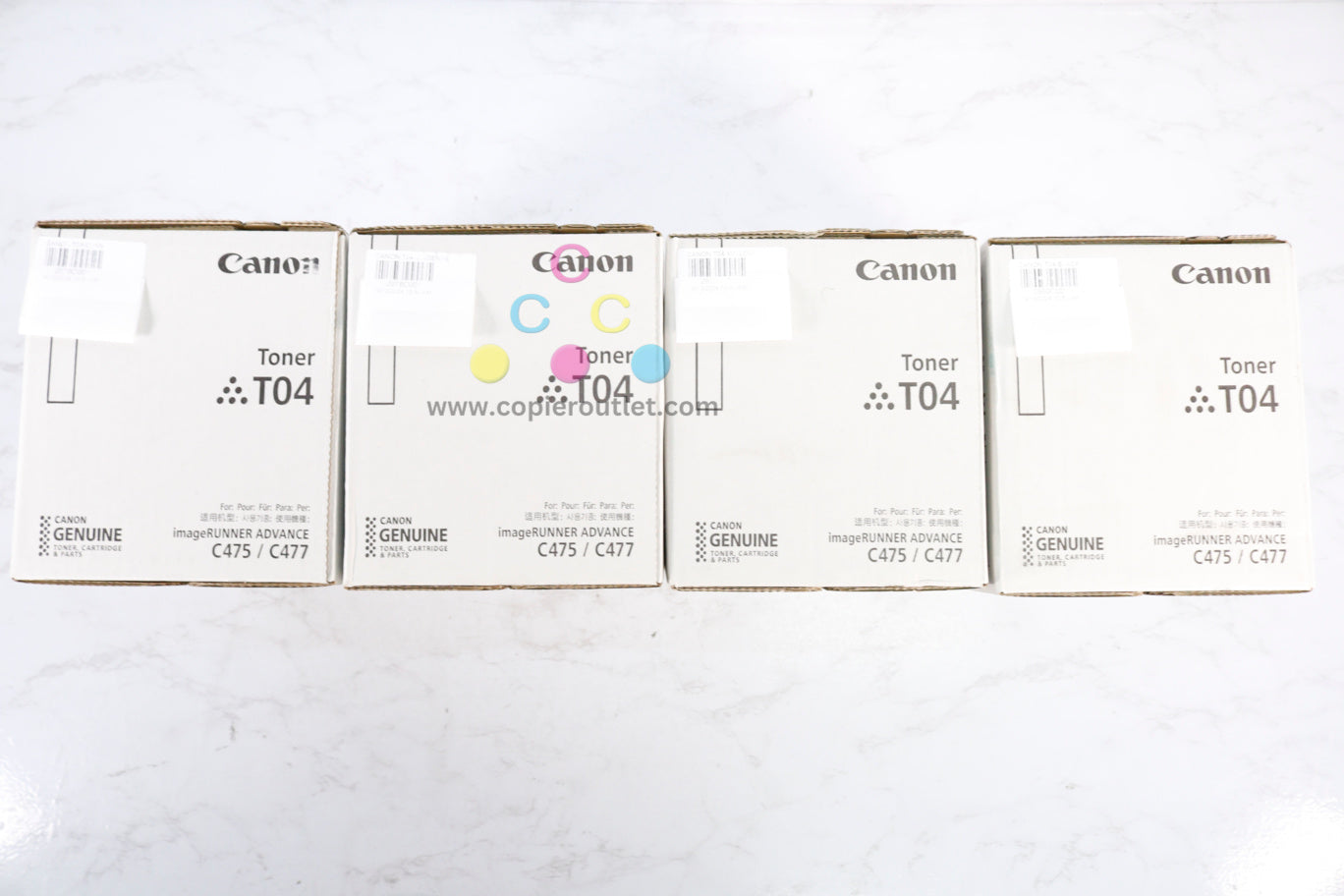 Lot Of 4 OEM Canon imageRunner C475,C477,C478,C568 T04 CMYK Toners